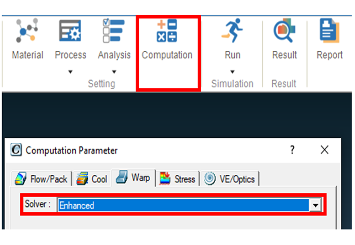 Special warpage calculations in Moldex3D